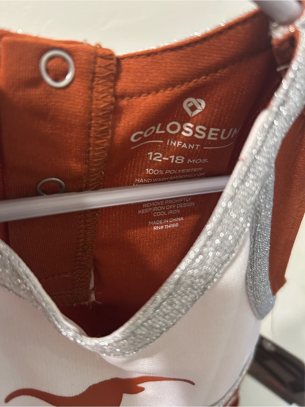 Colosseum Toddler Cheer Dress - Rust Orange, Black & Silver - Picture 6 of 6
